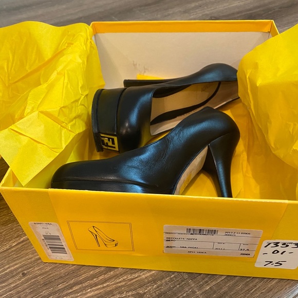 FENDI platform “Fendista” black heels size 37.5 💥 - Picture 4 of 7